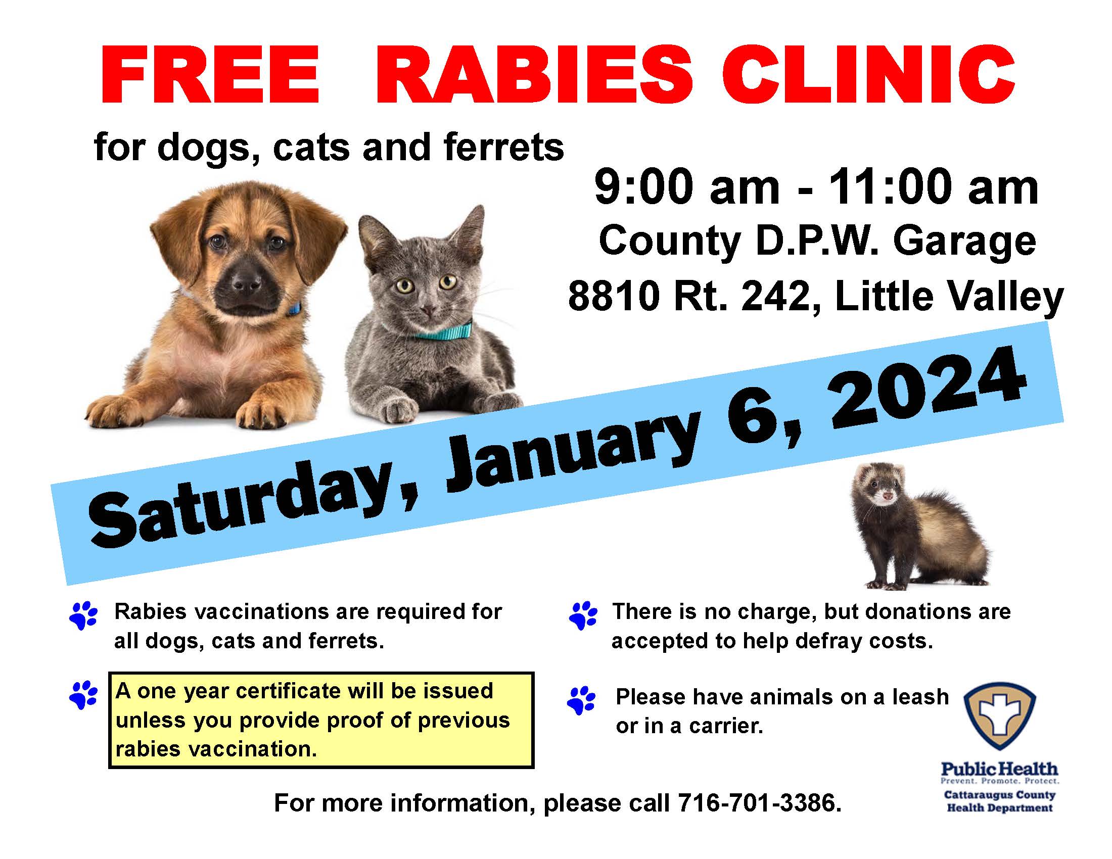 Free Rabies Clinics in January 2024