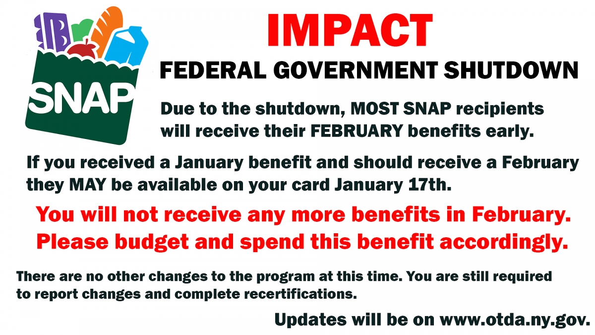 IMPACT on SNAP: Federal Government Shutdown